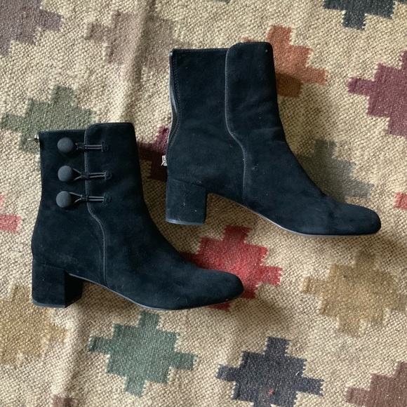Adrienne Vittadini SUEDE ankle boots block heel - Picture 1 of 1